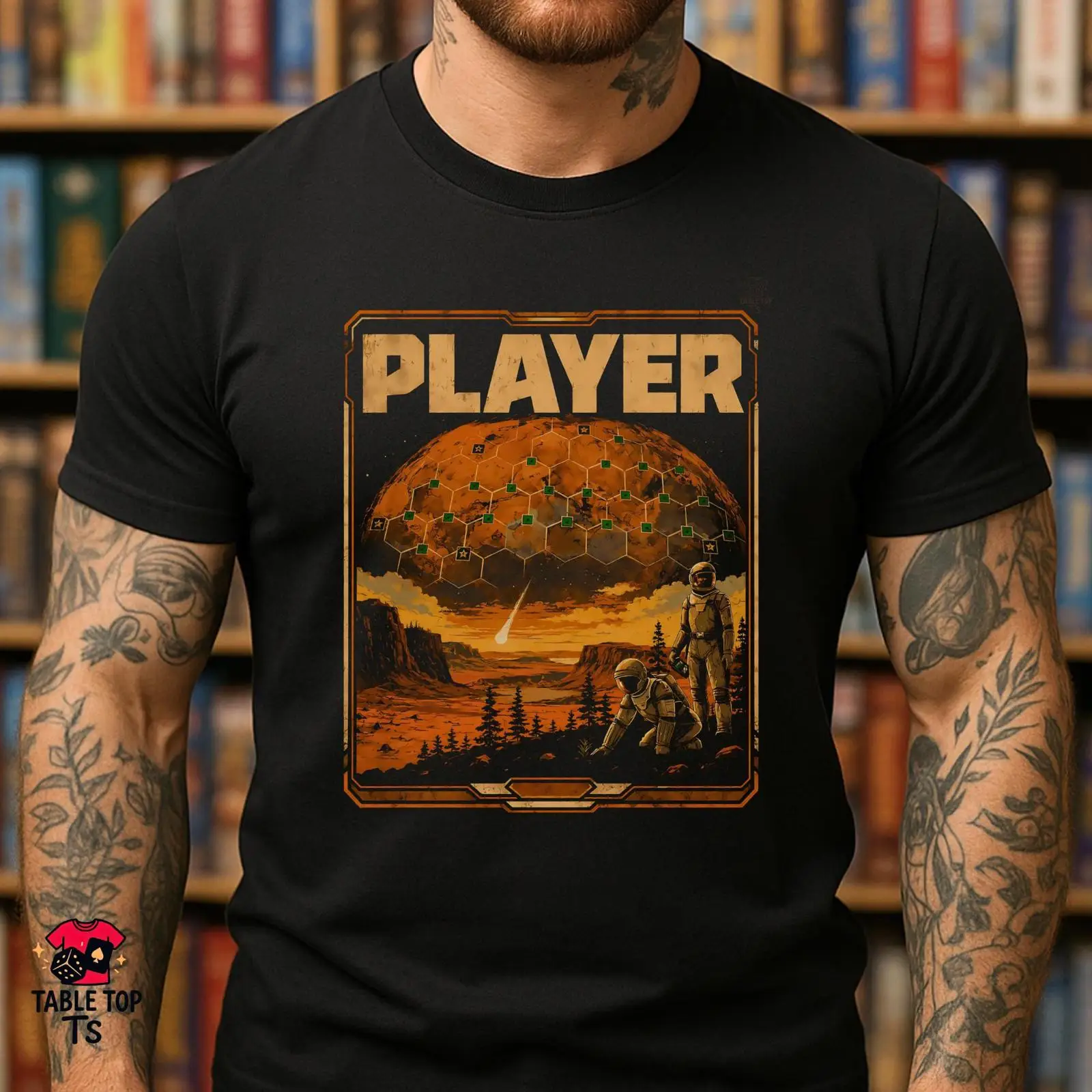 Board Game Vintage - Koszulka PLAYER inspirowana terraformowaniem Marsa, retro
