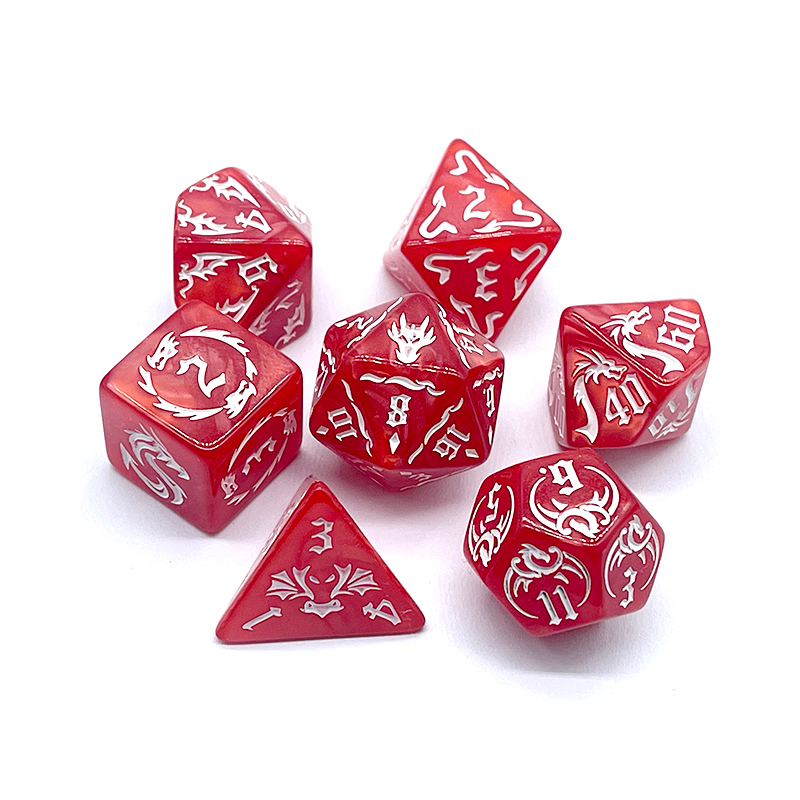 Board Game Font - 7 sztuk nowych kostek w kolorze
