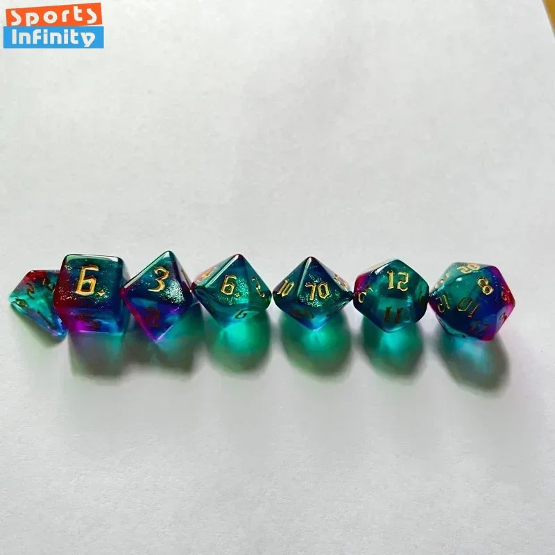 7-częściowy zestaw kości wielo – Board Game Font recenzja i cena
