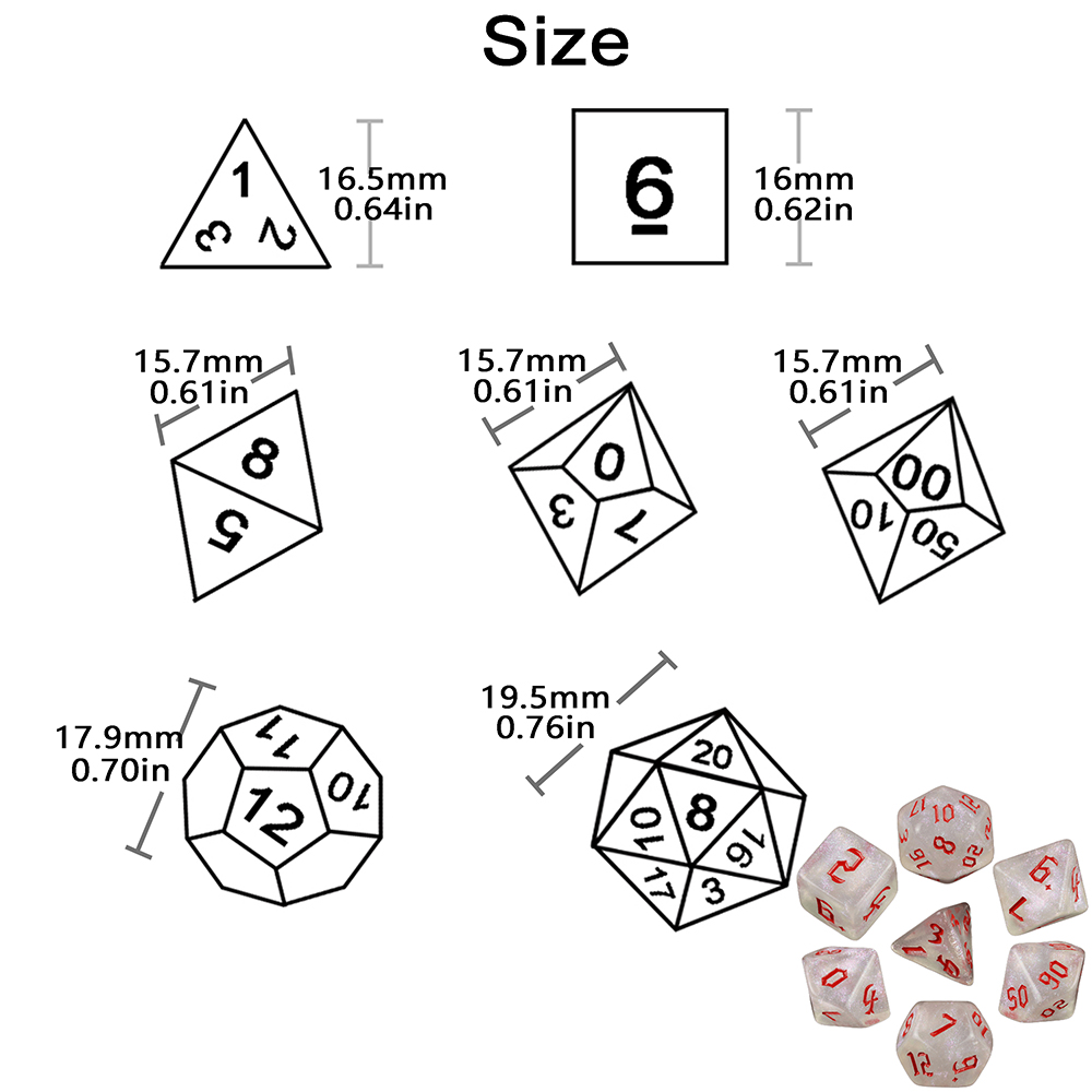 Brokat zestaw kości wielościen – Board Game Font recenzja i cena