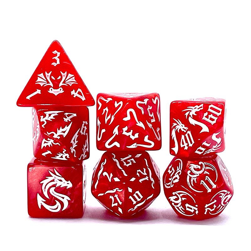 7 sztuk nowych kostek w kolorz – Board Game Font recenzja i cena